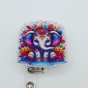 Colorful Elephant Badge Reel